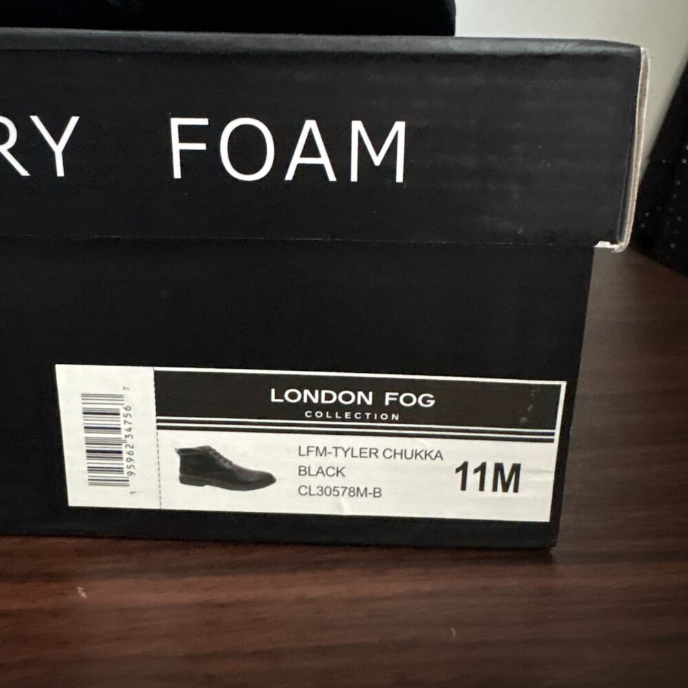 London Fog Collection Memory Foam LFM-Tyler Chukka Black Office Wear Party 11M - Picture 5 of 6